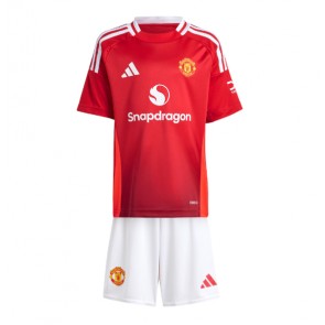 Manchester United Dětské Domácí dres komplet 2024-25 Krátký Rukáv (+ trenýrky)